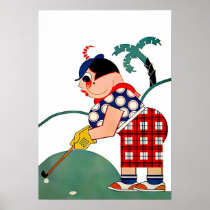 Vintage 1934 Golf Print