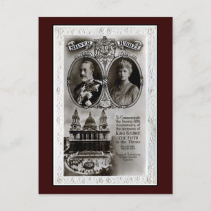 Vintage 1935, 25th jubilee accession King George V Postcard