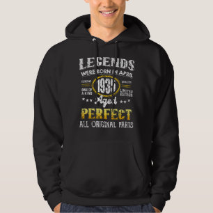 Vintage 1935 April 87 Years Old Men And Women 87t Hoodie