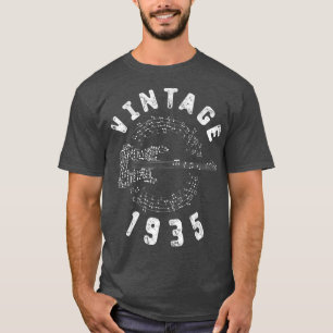 Vintage 1935 Birthday Limited Edition Guitar Music T-Shirt