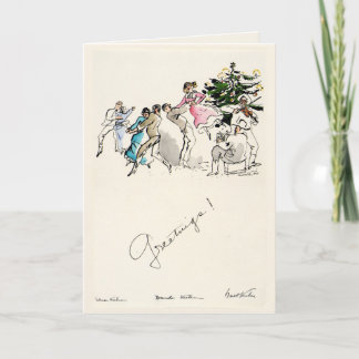 Vintage 1935 Christmas Card | Walt Kuhn Dancing 