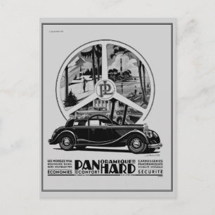 Vintage 1935 French iconic car art deco ad Postcard