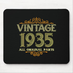 Vintage 1935 Funny 91 Years Old Men And Women 91th Mouse Mat