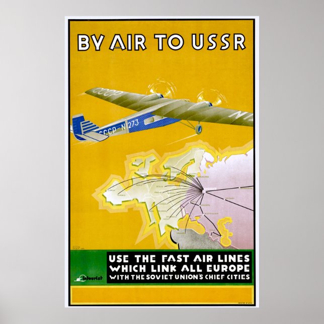 Vintage 1935 Intourist Travel poster (Front)