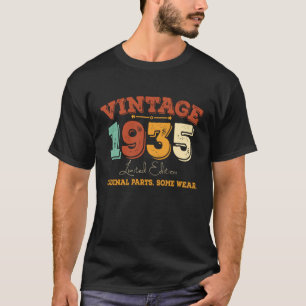 Vintage 1935 Original Parts Funny Birthday Gift T-Shirt