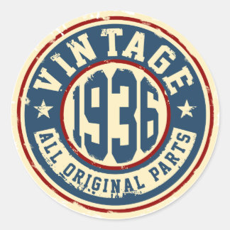 Vintage 1936 All Original Parts Classic Round Sticker
