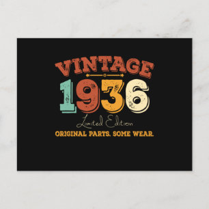 Vintage 1936 Original Parts Funny Birthday Gift Postcard