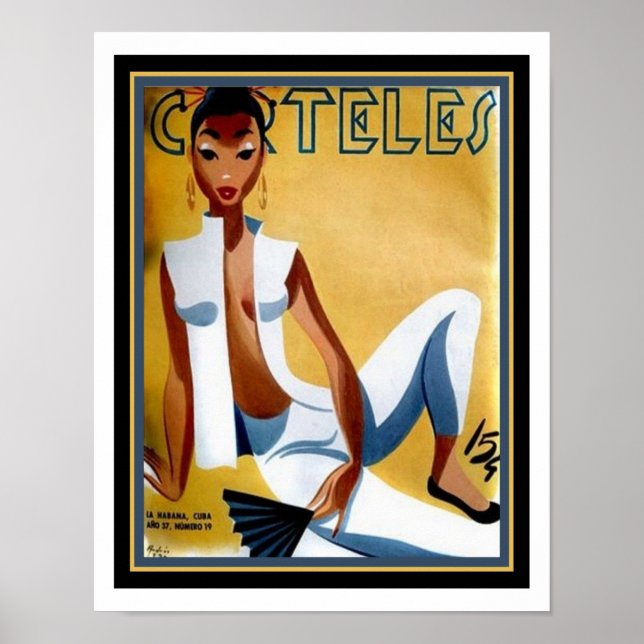 Vintage 1937 Deco Cuban Carteles Magazine Cover Poster (Front)
