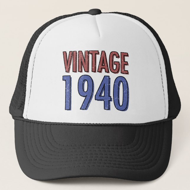 Vintage 1940 80th Birthday Trucker Hat (Front)