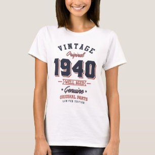 Vintage 1940 Born in 1940 Retro Birthday Gift T-Shirt
