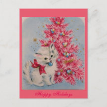 Vintage 1940 Christmas Cat