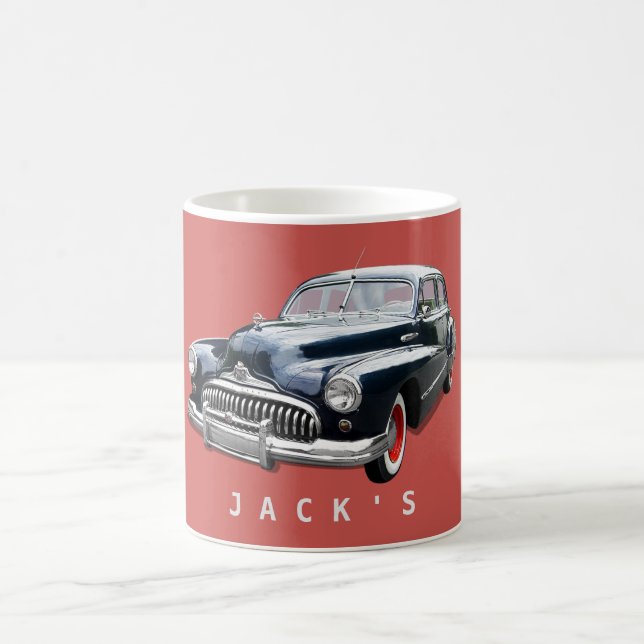 Vintage 1940s Black Buick Custom Coffee Mug (Center)