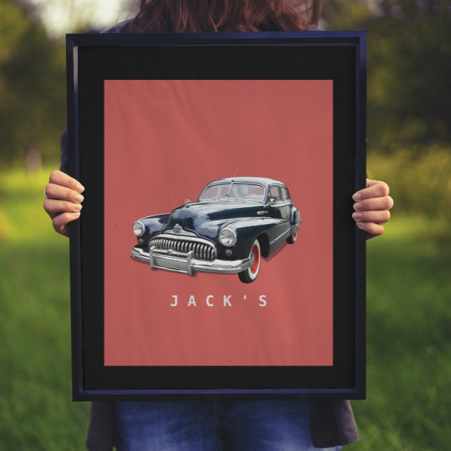 Vintage 1940s Black Buick Custom Poster (Creator Uploaded)