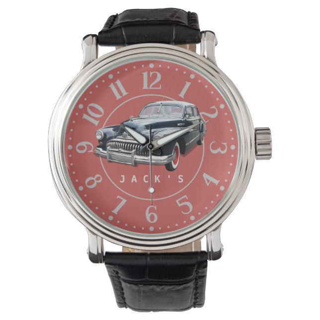 Vintage 1940s Black Buick Custom Watch (Front)