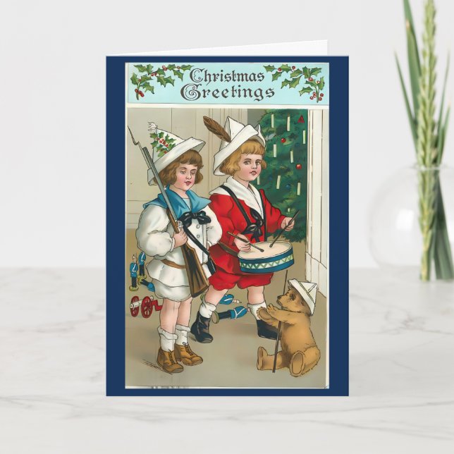 Vintage 1940s Christmas Custom Message Card (Front)