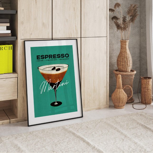 Vintage 1940s Espresso Martini Cocktail Art Poster (Creator Uploaded)