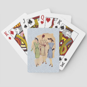 Vintage 1940s Fashion Playing Cards
