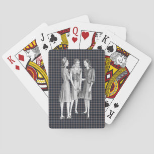 Vintage 1940s Fashion V2 BW Playing Cards