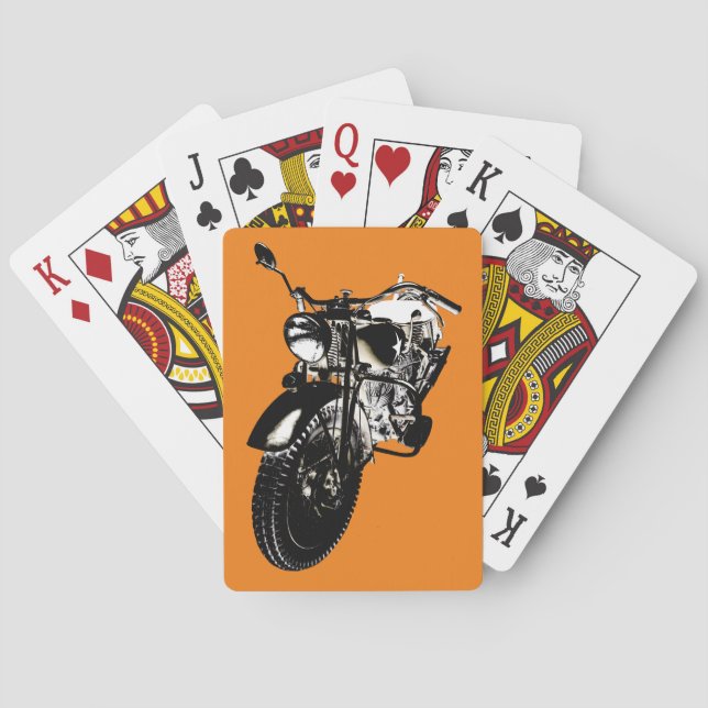 Vintage 1940s military motorcycle playing cards (Back)