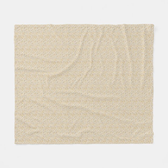 Vintage 1940s Mustard Berry & Leaf Fleece Blanket (Front (Horizontal))