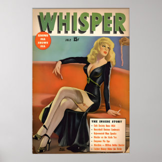 Vintage 1940s Pin Up Girl Poster & Canvas Cafe