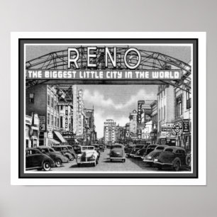  Vintage 1940's Reno Nevada Poster