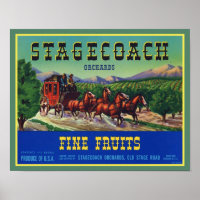 Vintage 1940's Stagecoach Fine Fruits