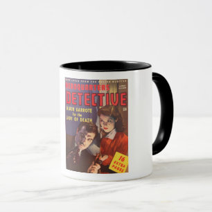 VINTAGE 1940S TRUE CRIME MAGAZINE COVER MUG