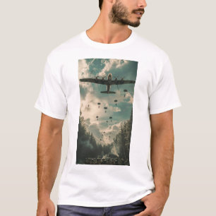 Vintage 1941 Military Plane Flying Sky T-Shirt