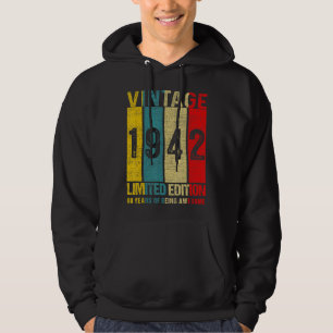 Vintage 1942 80th Birthday 80 Year Of Being Aweso Hoodie