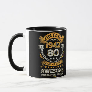 Vintage 1942 80th Birthday 80 Years Old Mug
