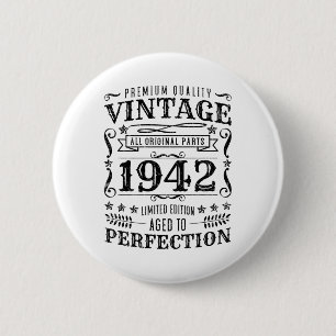Vintage 1942 80Th Birthday Gift Men Women Original 6 Cm Round Badge