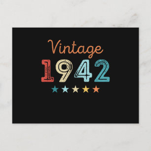 Vintage 1942 80th Birthday Retro Gift 80 year old Postcard