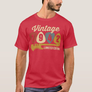 Vintage 1942 Birthday Retro Guitar 80th Birthday P T-Shirt