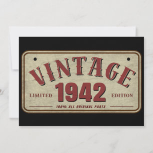 Vintage 1942 Limited Edition All Original Parts Invitation