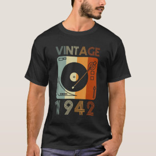 Vintage 1942 Retro Record Player Birthday Vinyl Dj T-Shirt
