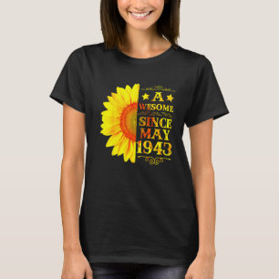 Vintage 1943 72 Years Old May 72th Sunshine Birth T-Shirt