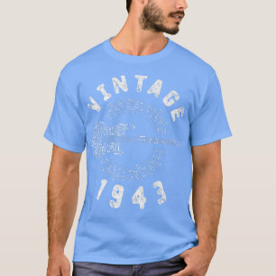 Vintage 1943 Birthday Limited Edition Guitar Music T-Shirt