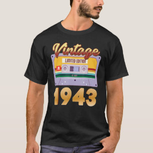 Vintage 1943 Born In Classic Cassette Tape T-Shirt