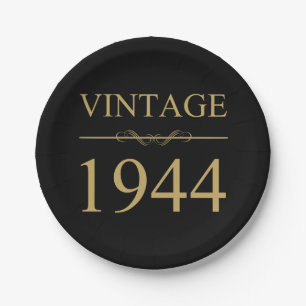 Vintage 1944 80th Birthday Paper Plate
