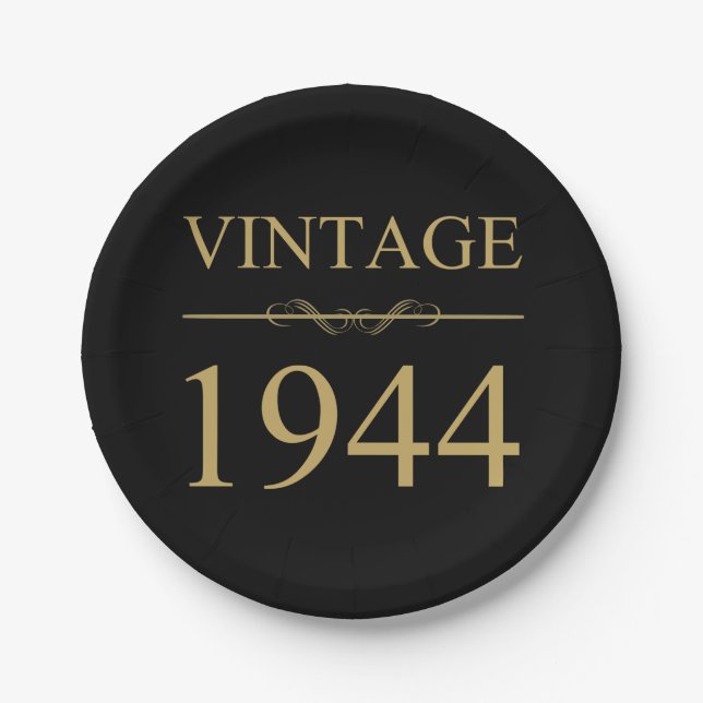 Vintage 1944 80th Birthday Paper Plate (Front)