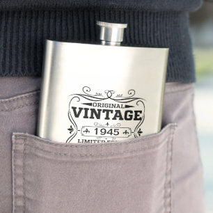 Vintage 1945 80th Birthday Aged To Perfection Hip Flask