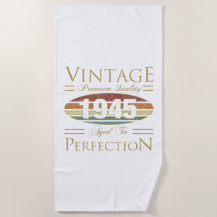 Vintage 1945 80th Birthday Beach Towel