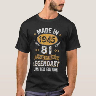 Vintage 1945 81 Years Old Birthday 81st Birthday M T-Shirt