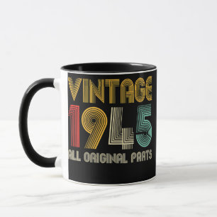 Vintage 1945 All Original Parts 77 Years Old 77th Mug