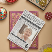 Vintage 1945 Newspaper 80th Birthday Poster