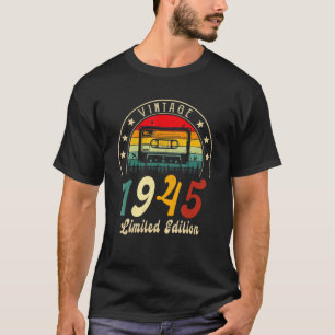 Vintage 1945 Retro Cassette 1945 77th Birthday 77 T-Shirt