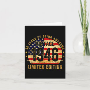 Vintage 1946 80th Birthday 80 Years Old American F Card