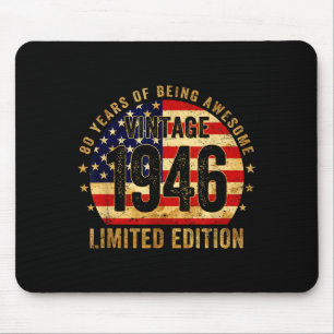 Vintage 1946 80th Birthday 80 Years Old American F Mouse Mat