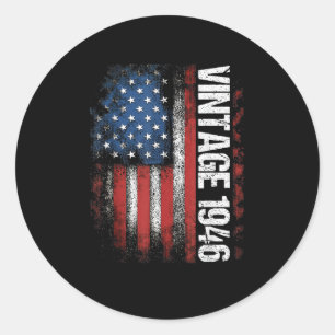 Vintage 1946 80th Birthday Gifts 80 Years Old Amer Classic Round Sticker